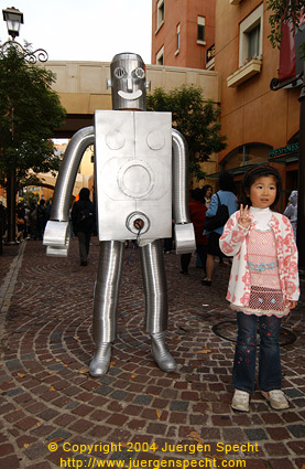 niña y robot